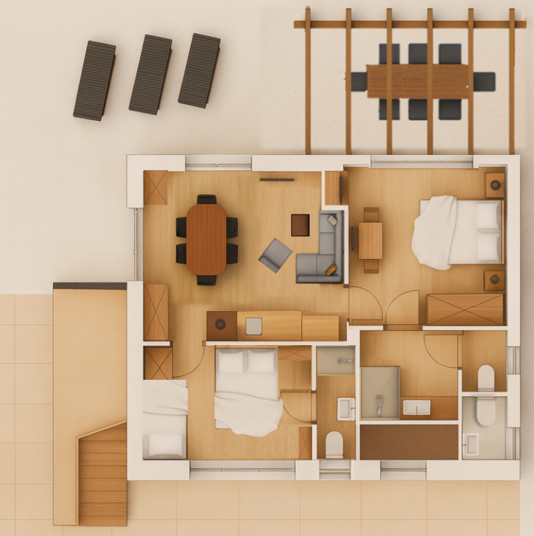 Lakechalet ground floor